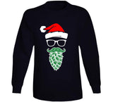 Hipster Santa Hops Beard Funny Christmas Meme T Shirt