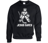 Jesus Saves Funny Hockey Goalie T Shirt