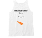 Wanna Kiss My Carrot Funny Snowman Christmas Holiday Crewneck Sweatshirt