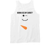 Wanna Kiss My Carrot Funny Snowman Christmas Holiday Crewneck Sweatshirt