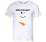 Wanna Kiss My Carrot Funny Snowman Christmas Holiday Crewneck Sweatshirt