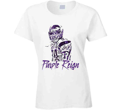 Tshirtgang Randy Moss Purple Reign Minnesota Football Fan T Shirt Crewneck Sweatshirt / White / Small