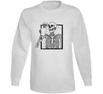 Skeleton Drinking Coffee Funny Halloween T Shirt