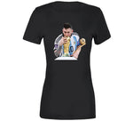 Lionel Messi Kissing World Cup Argentina Futbol Fan T Shirt