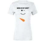 Wanna Kiss My Carrot Funny Snowman Christmas Holiday Crewneck Sweatshirt