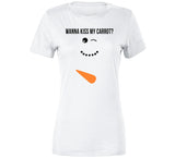 Wanna Kiss My Carrot Funny Snowman Christmas Holiday Crewneck Sweatshirt