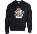 Lionel Messi Kissing World Cup Argentina Futbol Fan T Shirt