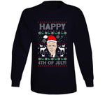 Happy 4th Of July Funny Joe Biden Ugly Christmas Sweater Style Crewneck Sweatshirt